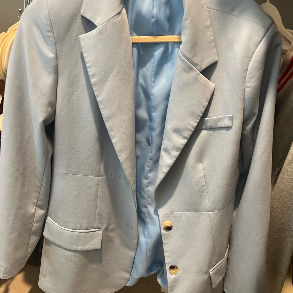 Light Blue Tailored Oversized Blazer – Size M